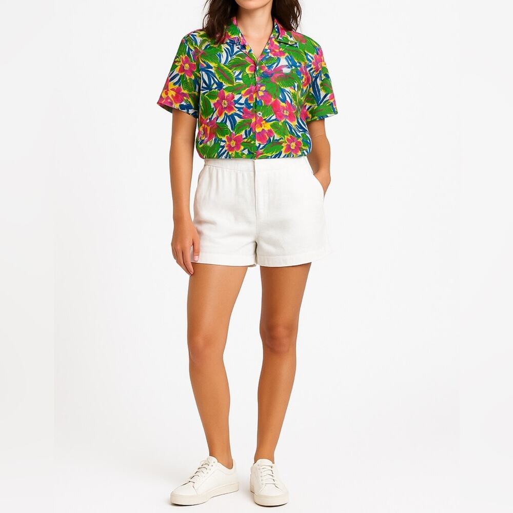 VINTAGE CARRIAGE COURT SPORT Hawaiian Shirt | L | Multicolor Floral | 80s Resort